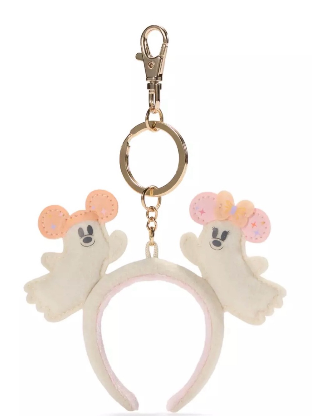 Mickey & Minnie Plush Ghost Keychain Headband Bag Charm